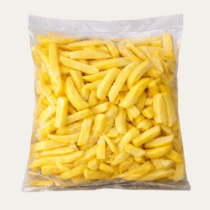 Papas prefritas congeladas crujientes listas para freír u hornear